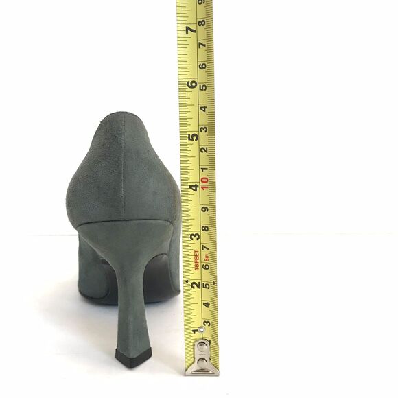 Bruno Magli Women’s Square Toes Suede Pumps Heels Dark Olive Green - Picture 12 of 12